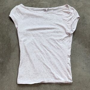Garage Light Gray Short Sleeve Tee wide neckline